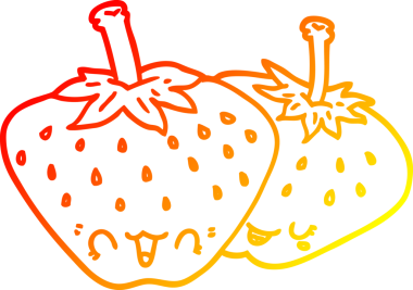 Bir insan tarafından çizilmiş karikatür çilek çizimi.