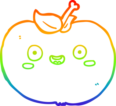 gökkuşağı gradyan çizgi çizimi bir insan tarafından çizilmiş elma çizgi