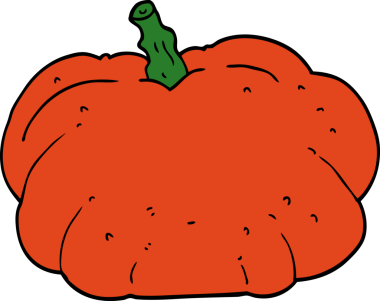 Bir insan tarafından çizilmiş bir balkabağı.