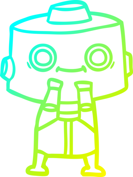 Bir insan tarafından çizilmiş soğuk gradyan robot çizimi