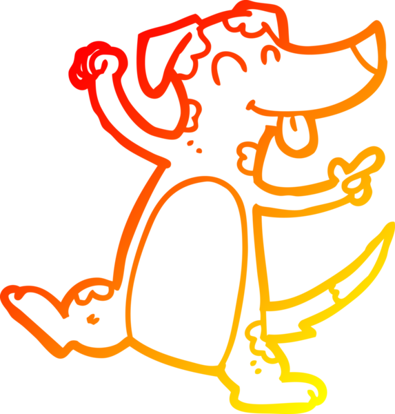 Bir insan tarafından çizilmiş çizgi film köpeğinin sıcak çizgi çizimi