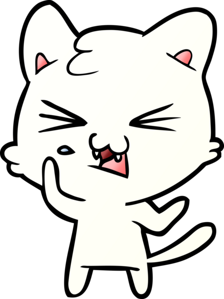 Bir insan tarafından çizilmiş çizgi film kedisi.