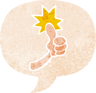 bir insan tarafından çizilmiş grunge sıkıntılı retro desen biçiminde konuşma baloncuğu ile çizgi film işareti imzaladı