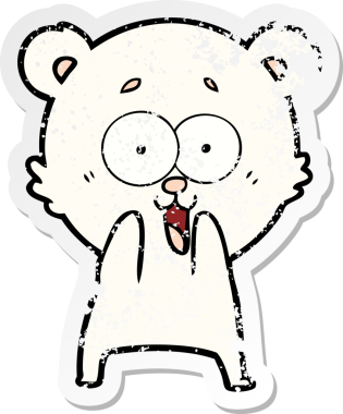 Bir insan tarafından çizilmiş heyecanlı bir oyuncak ayı karikatürü.