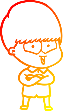 Bir insan tarafından çizilen mutlu bir çocuğun sıcak çizgi çizimi.