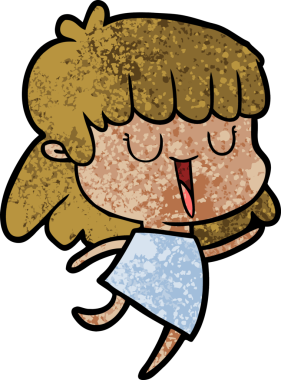 Bir insan tarafından çizilmiş karikatür kadın.