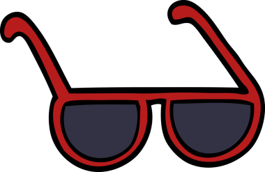 Bir insan tarafından çizilmiş karalama güneş gözlüğü.