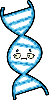 Bir insan tarafından çizilmiş bir DNA ipliğinin çizgi romanı.