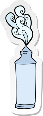 Bir insan tarafından çizilmiş karikatür su şişesinin etiketi.