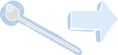 Bir insan tarafından çizilen termometrenin düz renk çizimi