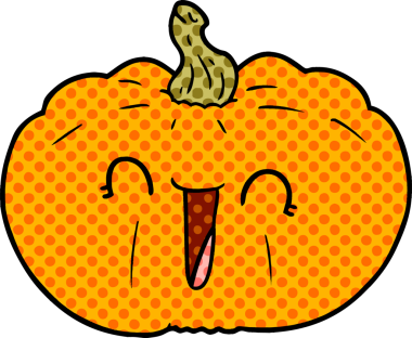 Bir insan tarafından çizilmiş bir balkabağı.