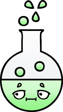 Bir insan tarafından çizilmiş bir test tüpünün gölgeli çizgi filmi.