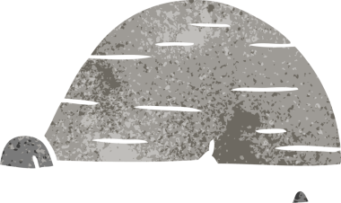 İnsan eliyle çizilmiş gri taş karalamalar.