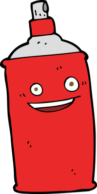 Bir insan tarafından çizilmiş çizgi film spreyi.