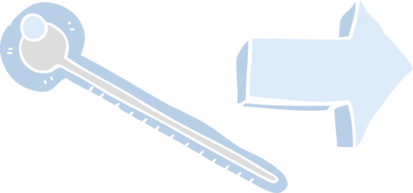 Bir insan tarafından çizilen termometrenin düz renk çizimi