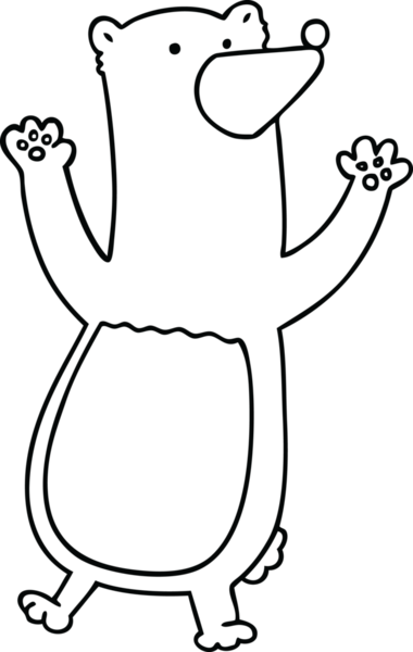 Bir insan tarafından çizilmiş garip çizgi film ayısı.