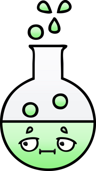 Bir insan tarafından çizilmiş bir test tüpünün gölgeli çizgi filmi.