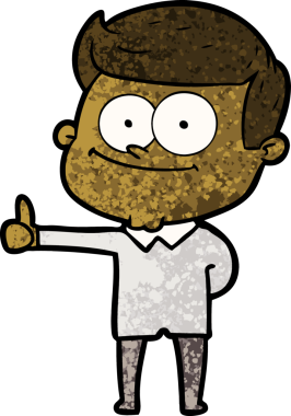 Bir insan tarafından çizilmiş gülümseyen adam.