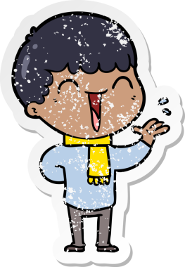 Bir insan tarafından çizilmiş mutlu bir adamın sıkıntılı çıkartması.