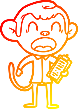 Bir insan tarafından çizilmiş bağıran çizgi film maymunu çizimi