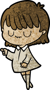 Bir insan tarafından çizilmiş karikatür kadın.