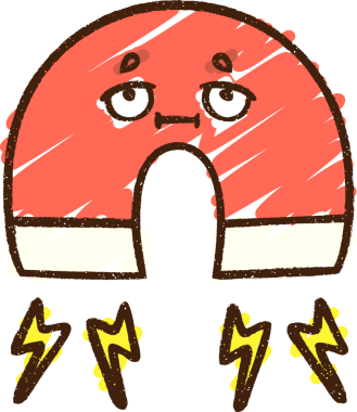 Bir insan tarafından çizilen mıknatıs tebeşiri