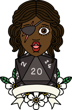 Retro Dövme Tarzı Bir insan tarafından çizilmiş 20 zarlı düzenbaz insan