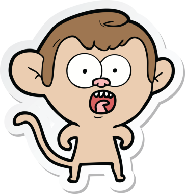 Bir insan tarafından çizilmiş bir karikatür çıkartması.