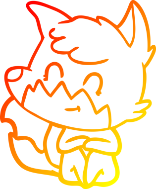 Bir insan tarafından çizilmiş, karikatür, arkadaş canlısı tilki çizimi.