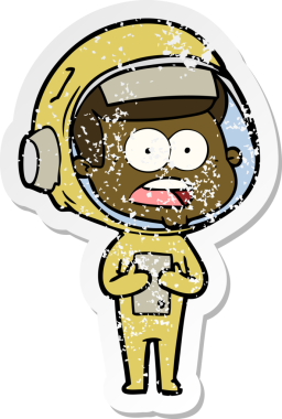 Bir karikatürün sıkıntılı çıkartması bir insan tarafından çizilmiş astronotu şaşırttı.