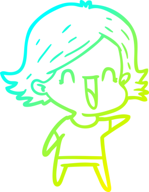 Bir insan tarafından çizilmiş mutlu bir karikatür çizimi.