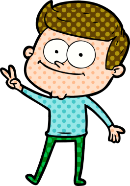 Bir insan tarafından çizilmiş mutlu bir adam.