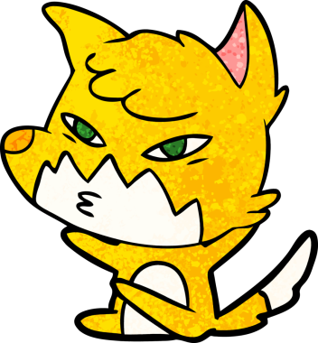 Bir insan tarafından çizilmiş tilki çizgi film karakteri