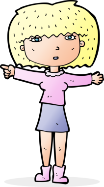 Çizgi film kızı bir insan tarafından çizilmiş