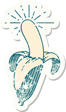 Bir insan tarafından çizilmiş eski bir dövme stili muz.