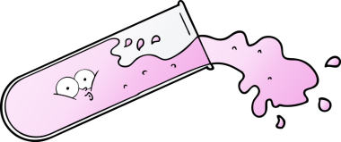 Bir insan tarafından çizilmiş çizgi film test tüpü.