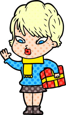 Bir insan tarafından çizilmiş karikatür kadın.