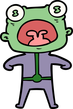 Bir insan tarafından çizilmiş garip uzaylı çığlıkları.