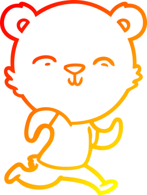 Bir insan tarafından çizilen mutlu çizgi film ayısının sıcak çizgi çizimi