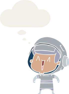 Düşünce baloncuğu olan, insan tarafından çizilmiş bir astronot.
