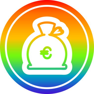 para çuvalı gökkuşağı gradyan bir insan tarafından çizilmiş dairesel simge