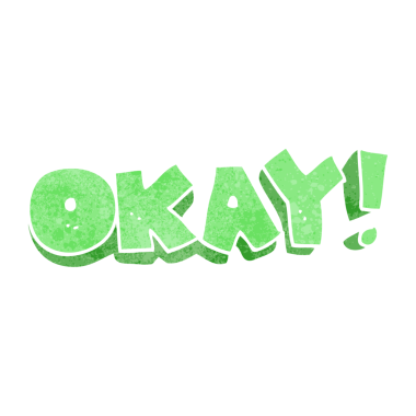 Bir insan tarafından çizilmiş serbest retro çizgi film Tamam sembolü