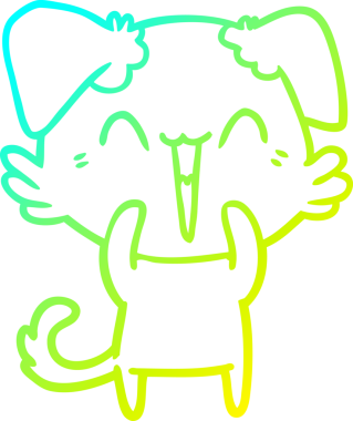 Bir insan tarafından çizilmiş küçük mutlu bir köpek çizgi filmi.