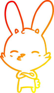 Bir insan tarafından çizilmiş meraklı bir tavşan çizgi filmi.