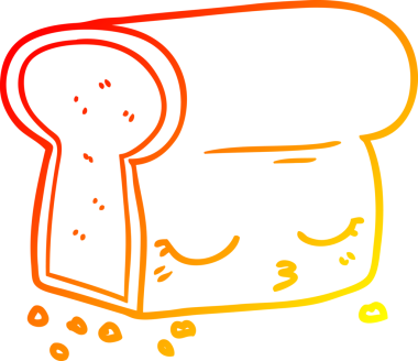 Bir insan tarafından çizilmiş bir somun ekmeğin sıcak çizgi çizimi