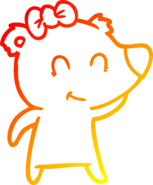 Bir insan tarafından çizilmiş dişi ayı karikatürü.