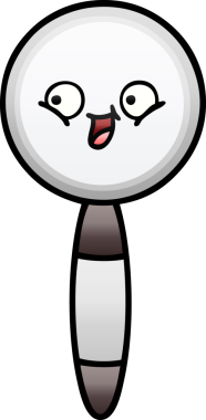 Bir insan tarafından çizilmiş bir büyüteçin gölgelenmiş karikatürü