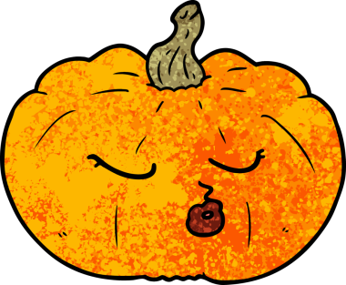 Bir insan tarafından çizilmiş bir balkabağı.