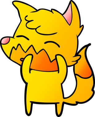 Bir insan tarafından çizilmiş tilki çizgi film karakteri