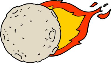 Bir insan tarafından çizilmiş bir göktaşı.